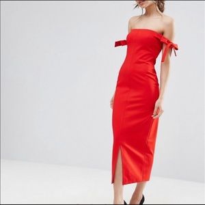 Lavish Alice red midi dress